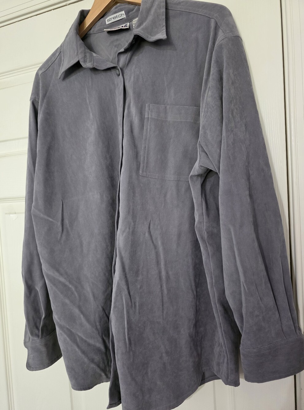 Bill Blass Vintage 90's Womens Gray Longsleeve Buttondown shirt Size Large